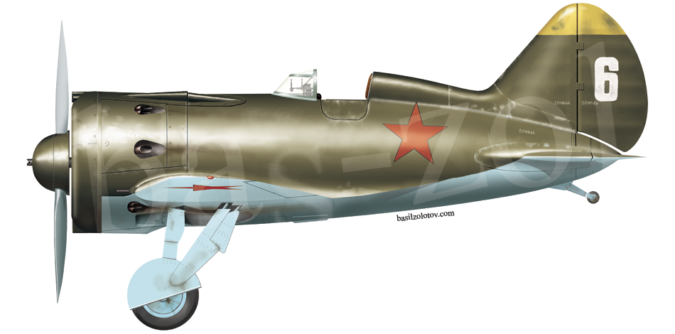 Polikarpov I 16 Type 24 Side View By Basil Zolotov